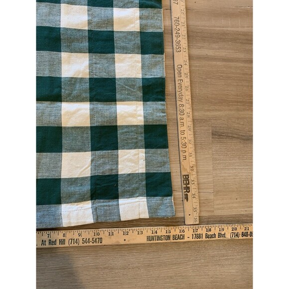 Country Plaid Valance green & off white 15" x 72” (100% cotton) checkered - Picture 5 of 11
